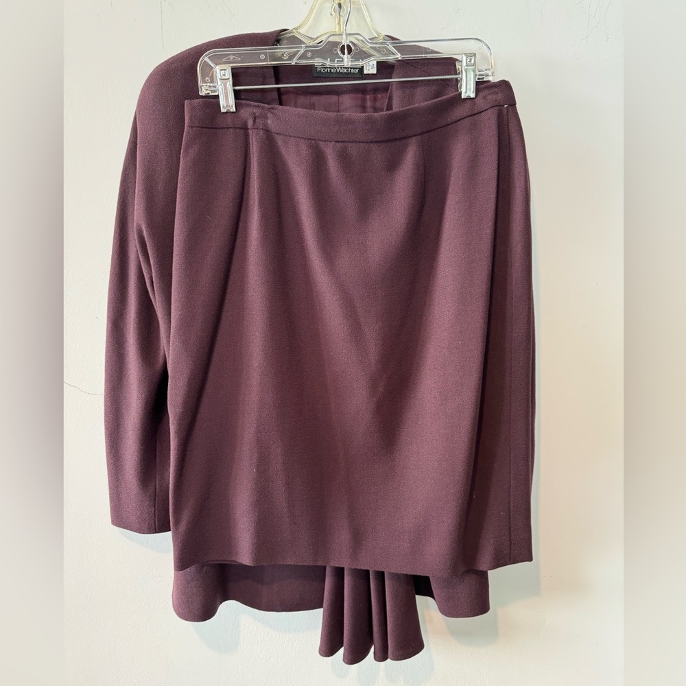 BICCI Florine Wachter Women’s Suit- Jacket and Skirt, Plum color size 14